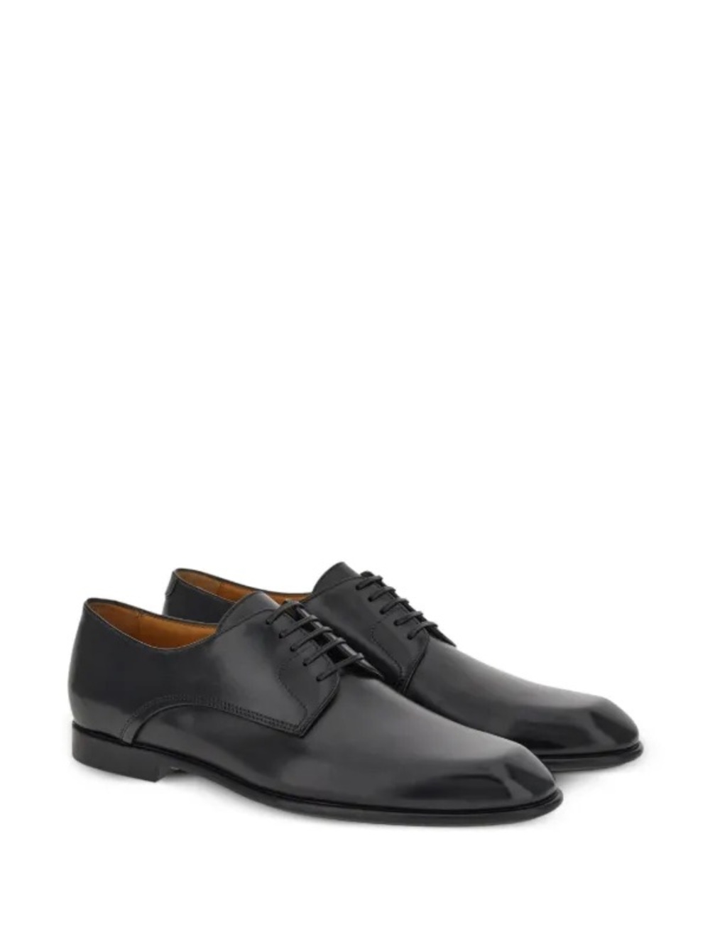 Ferragamo Black Leather Derby Shoes - Men's Dress Oxfords size 9.5